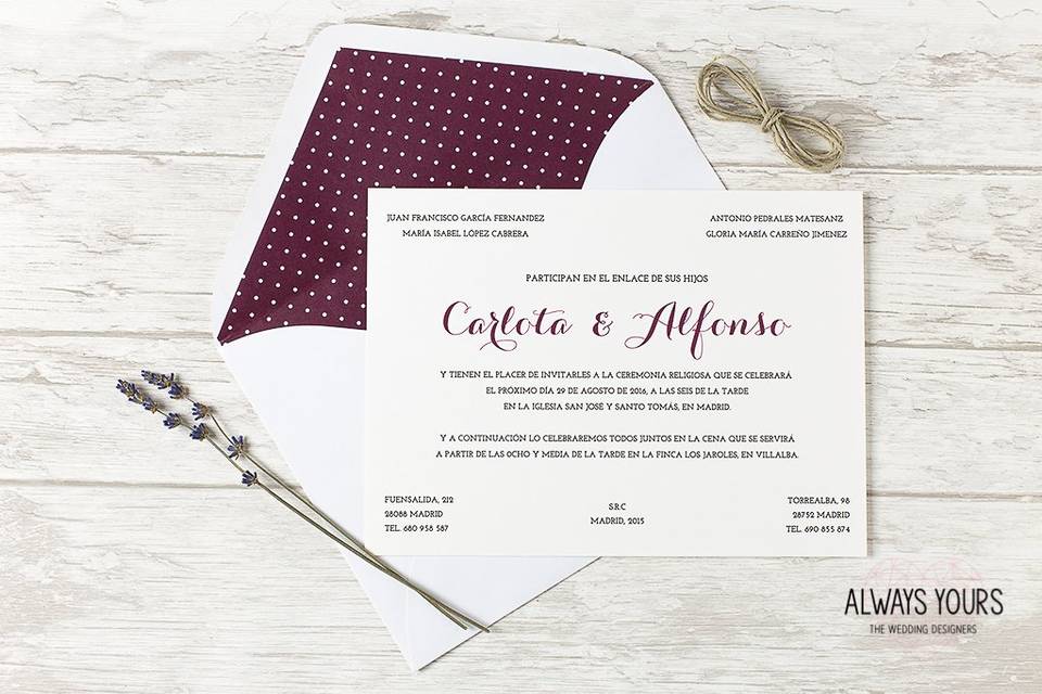 Invitación violeta