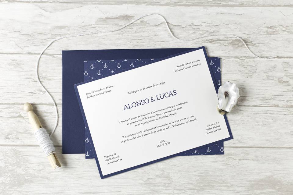 Invitación classic roses