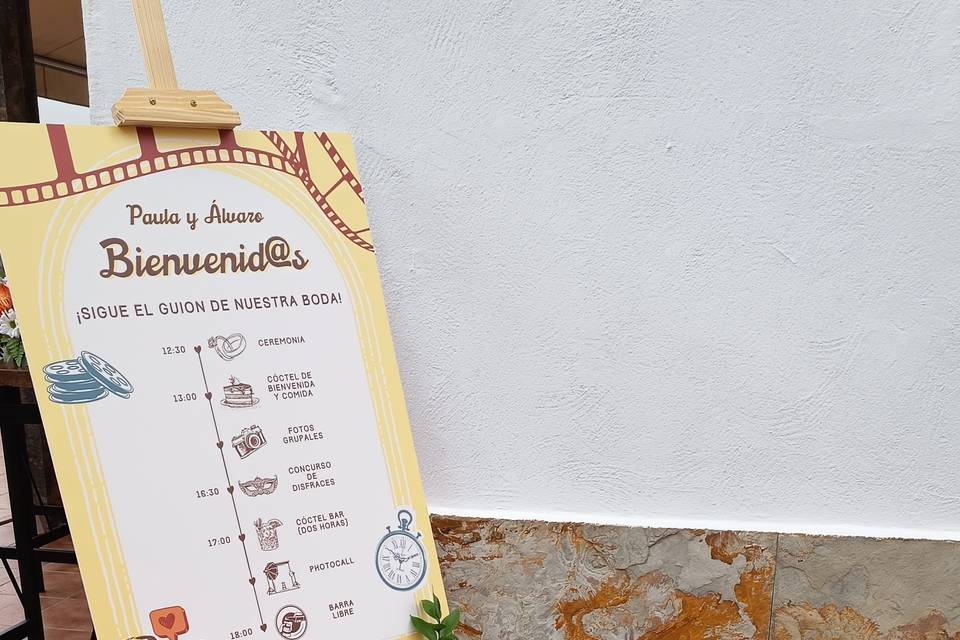 Cartel de bienvenida