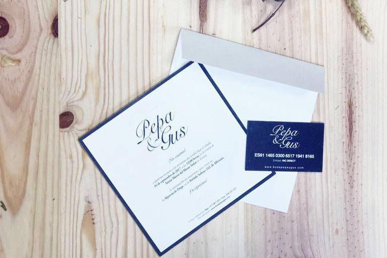 Invitación de la boda de Pepa y Gus