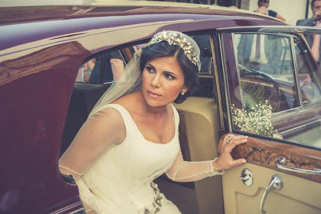 Imagen de la novia llegando