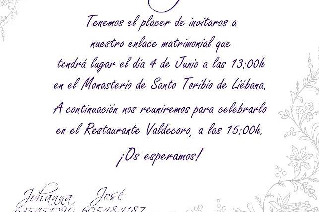 Invitación personalizada