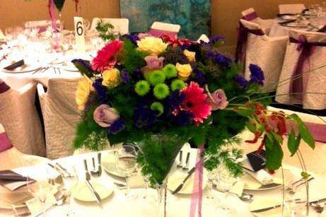 Decoración floral de las mesas