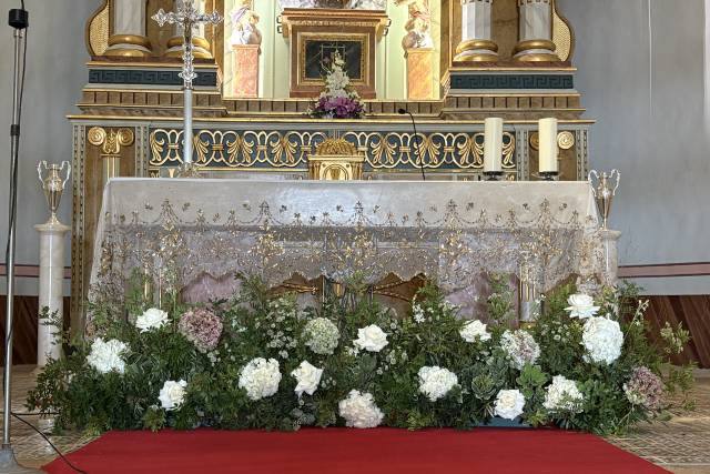 Altar hortensias
