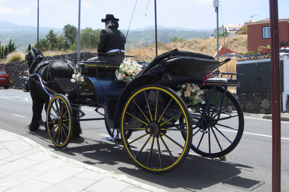 Llegando a la iglesia