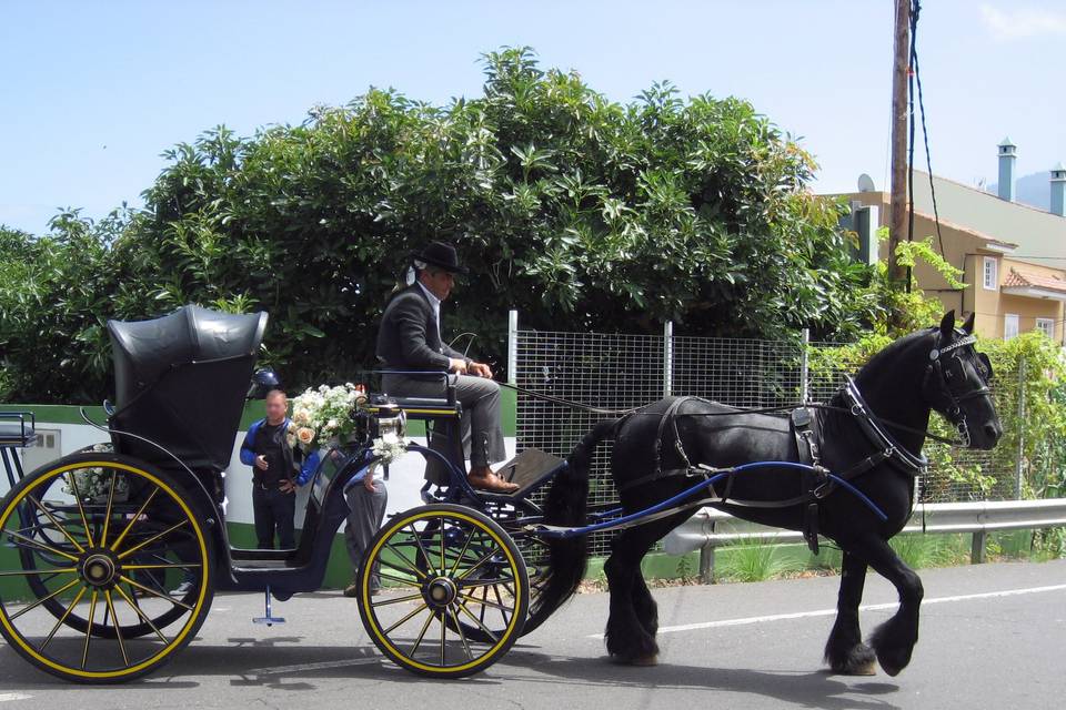 Llegando a la iglesia