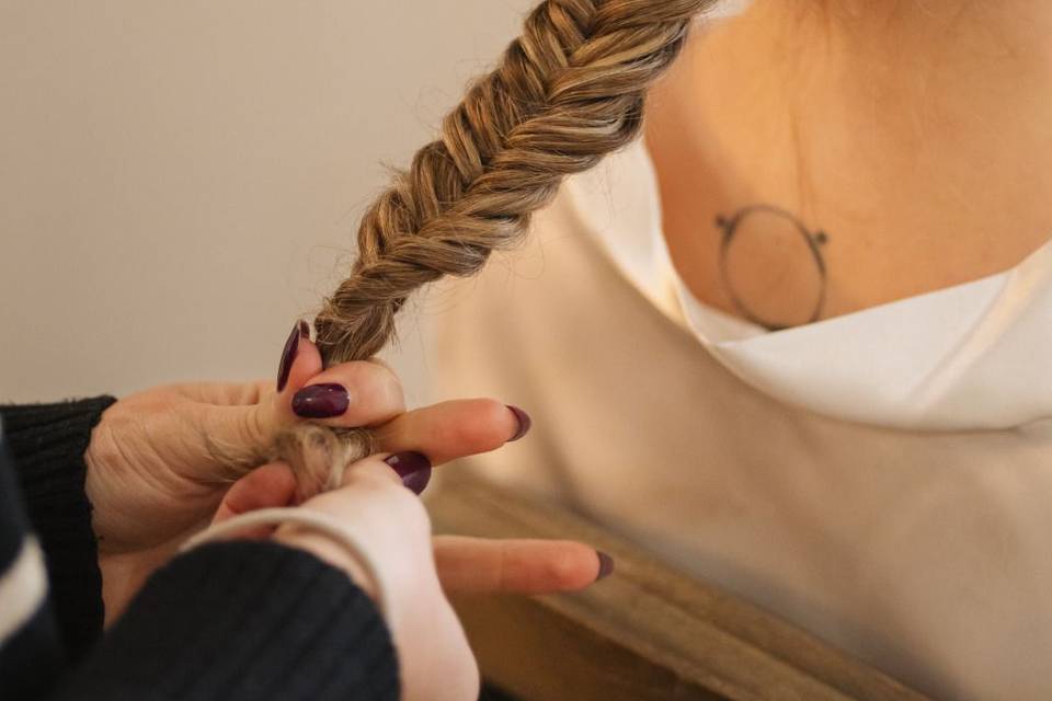 Trenza de espiga para novia