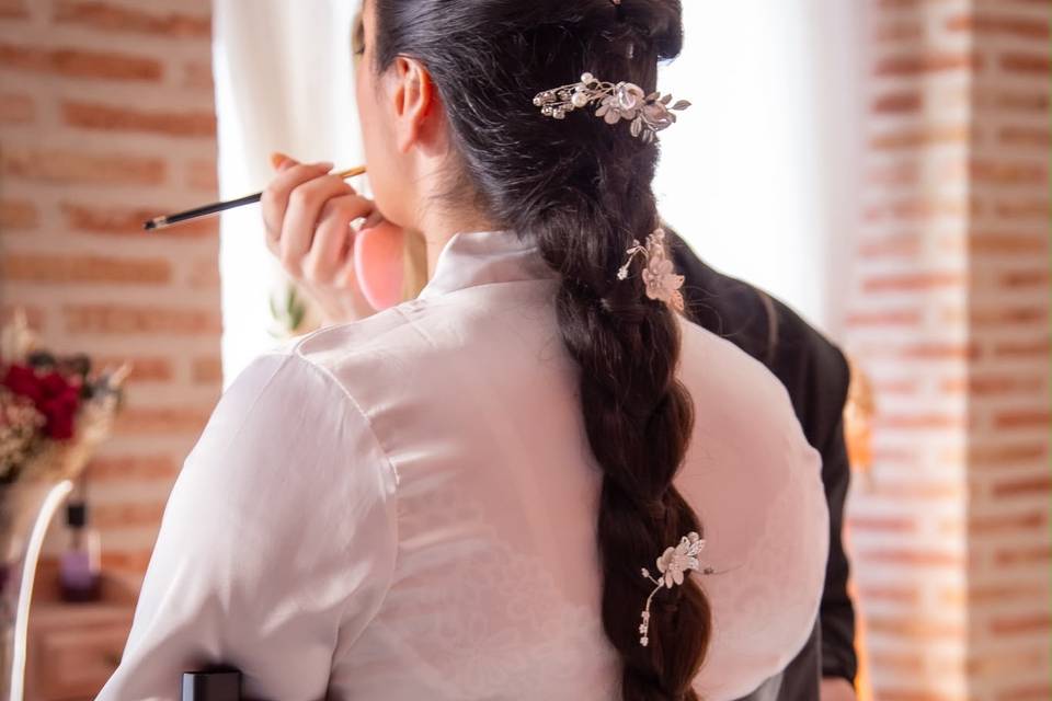 Trenza pelo largo para novia