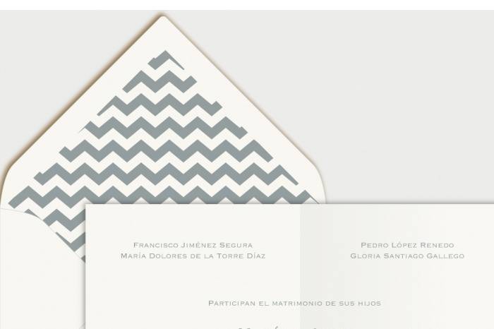 Invitación Zig Zag gris