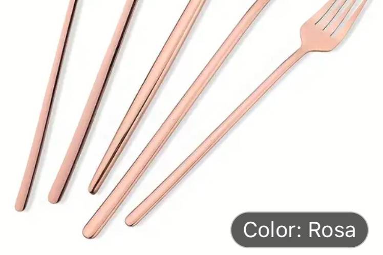 Conjunto cubiertos rosa 3,90€
