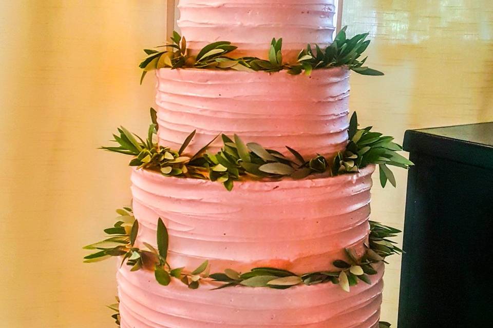 Tarta boda layer rosa