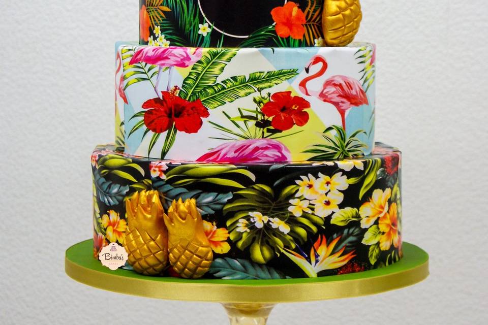 Tarta boda tropical