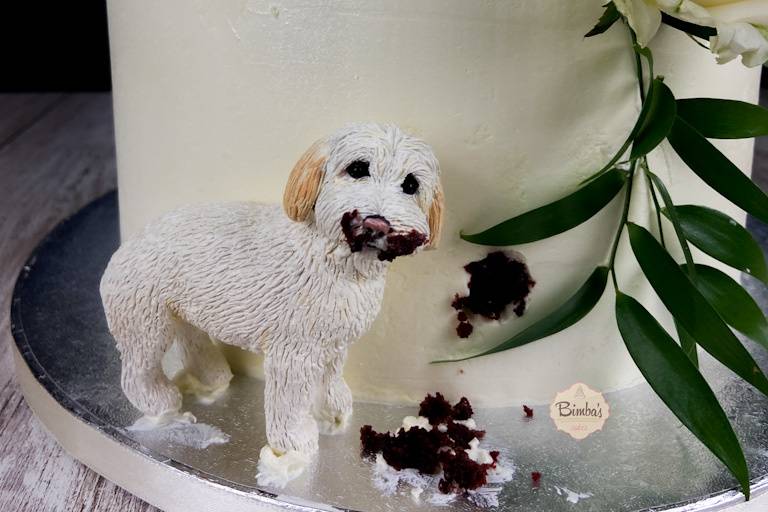 Tarta cascada verde perrito