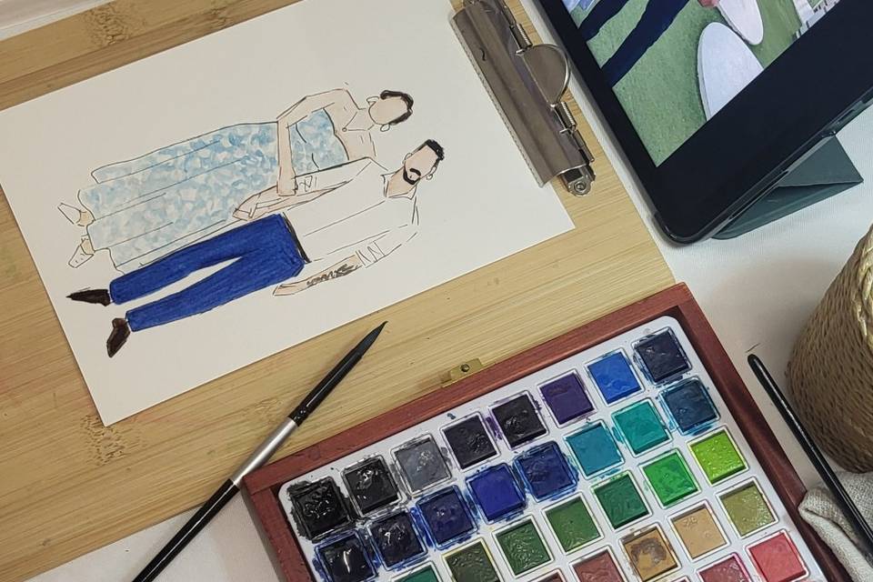 Dibujo y foto
