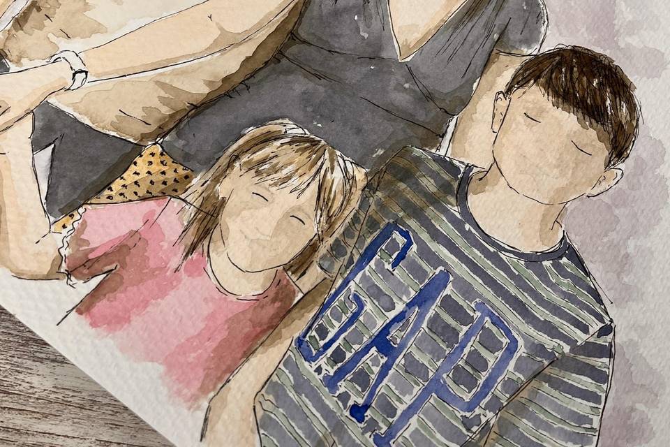Retrato para regalar a familia