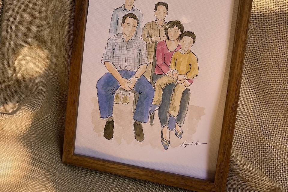 Retrato para regalar a familia