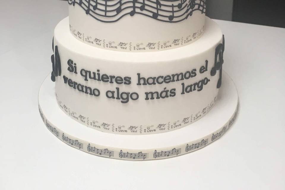 Tarta de fondant de música