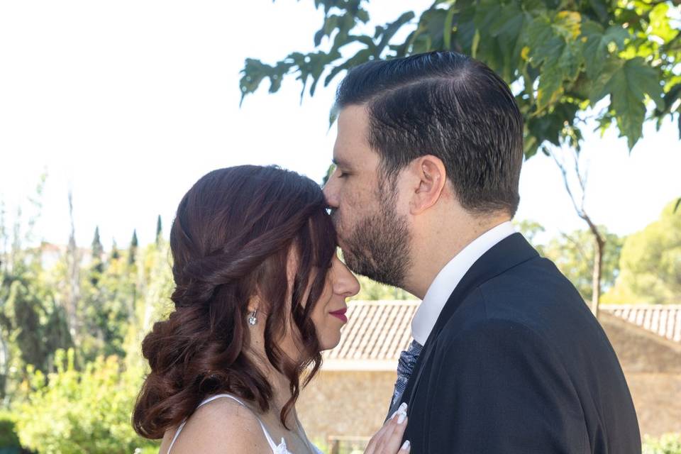 Fotografía novios recién casad