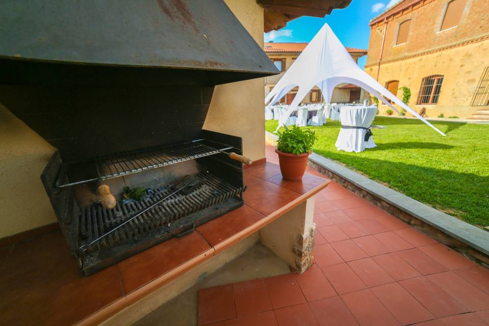 Carpa en el jardín