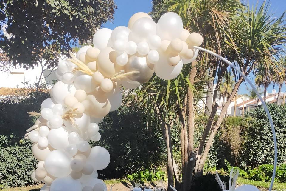 Decoración con aro para boda