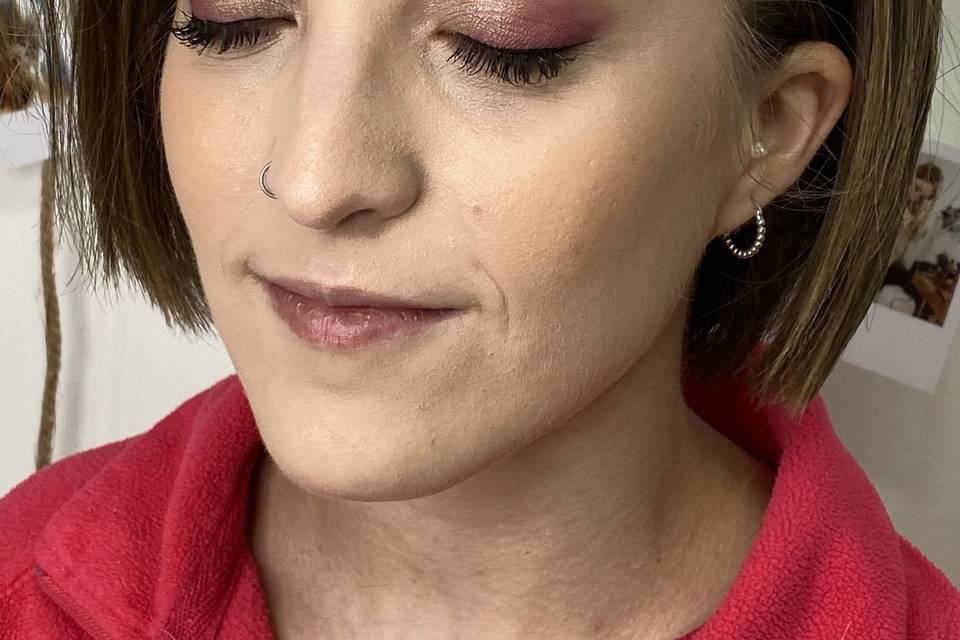 Maquillaje en tonos rosas