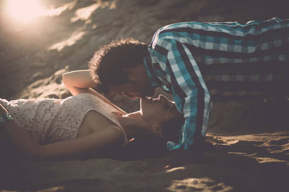 Beso en la playa