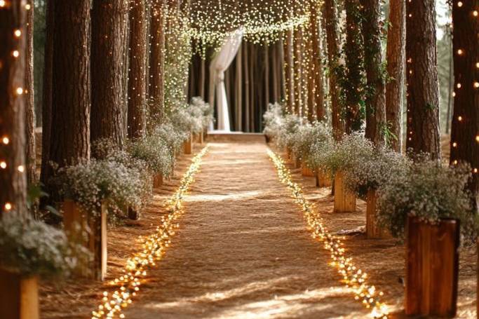 Bosque con decoración led