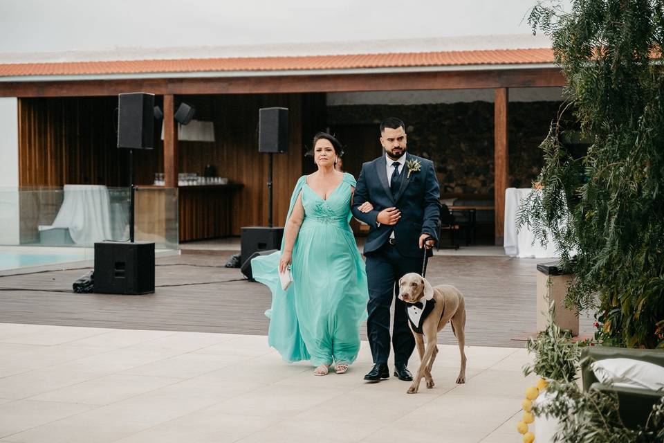 Entrada con abuela y papá