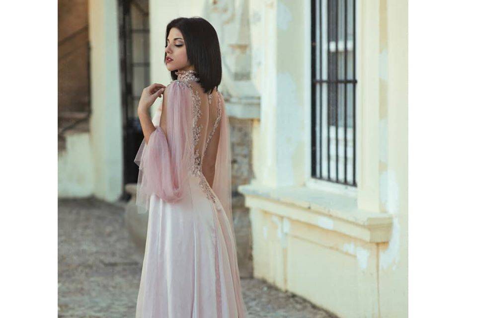 Vestido de novia rosa