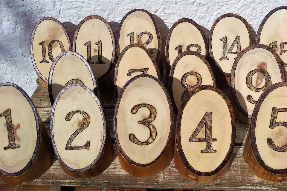 Números para decorar la mesa
