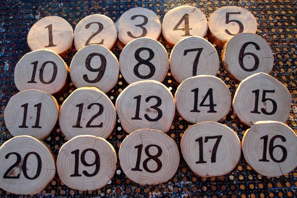 Números rústicos para mesas