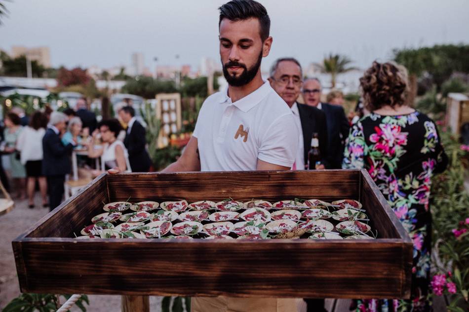 Canape de carpaccio de buey