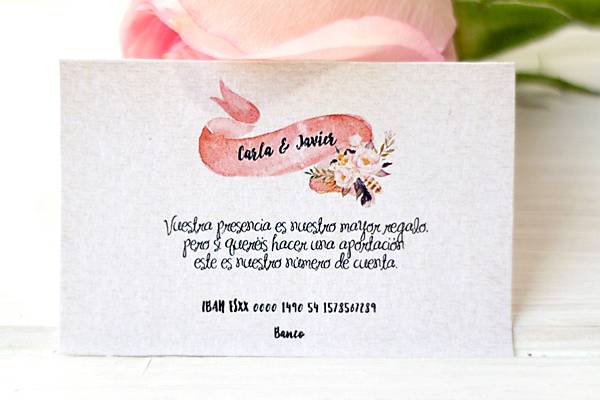 Tarjeta banco Pink Bow