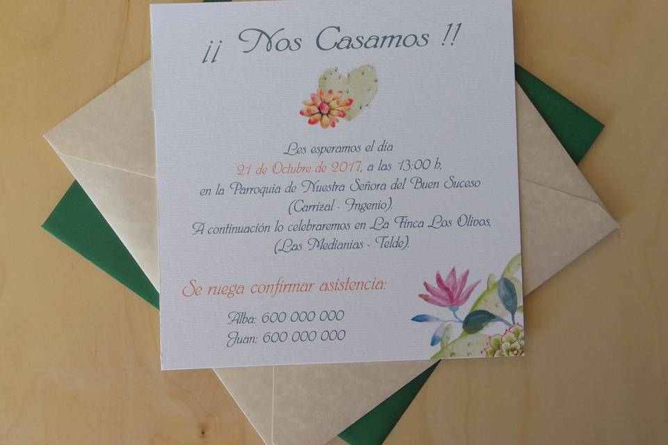 Invitación Algodón y Mariposas