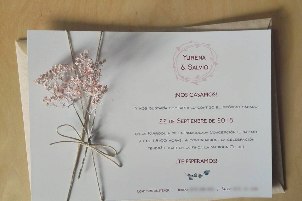 Invitación con Flores