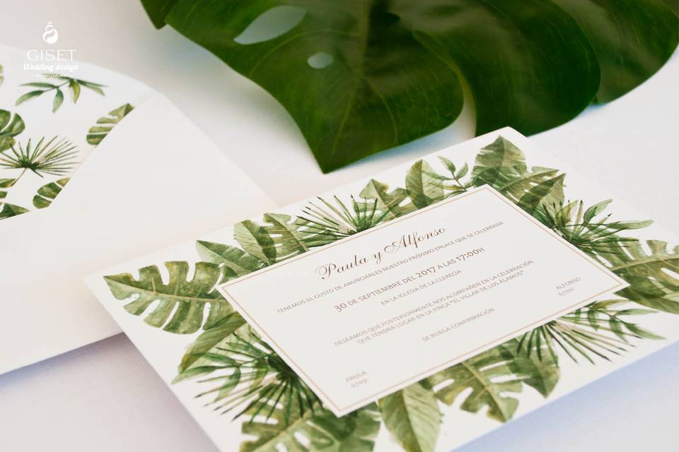 Invitaciones estilo tropical