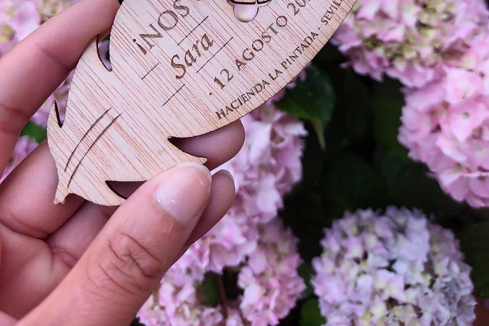 Invitación de boda hoja