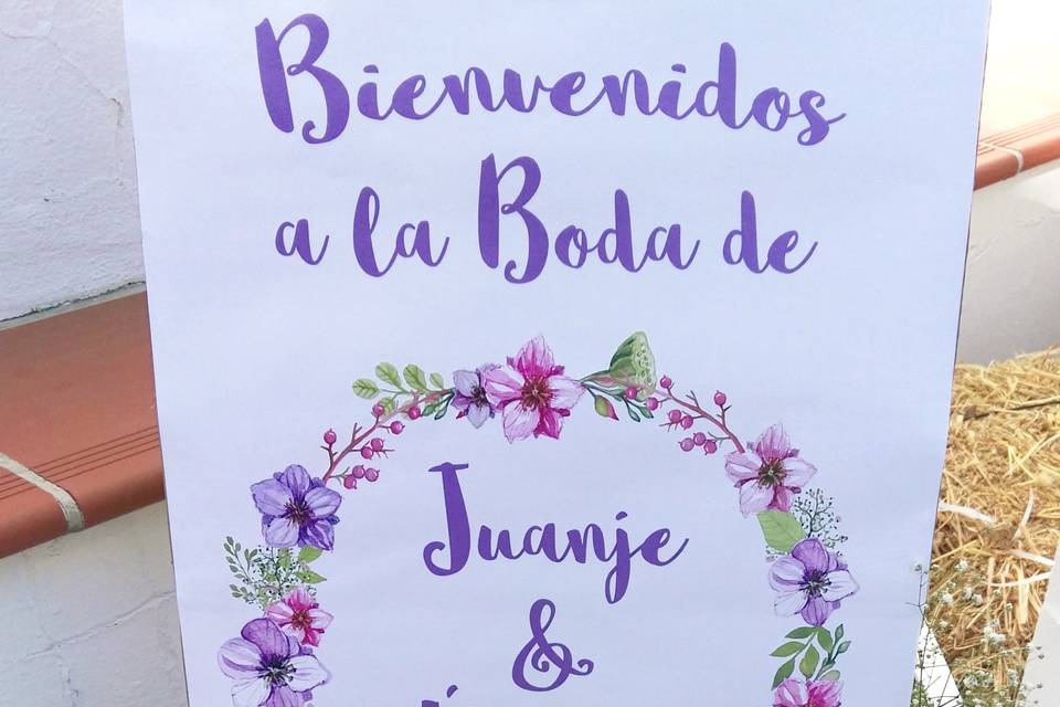 Cartel de bienvenida