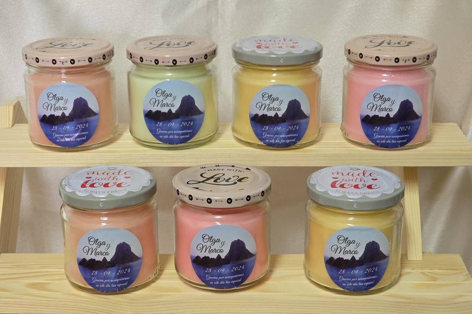 Velas aromáticas personalizadas