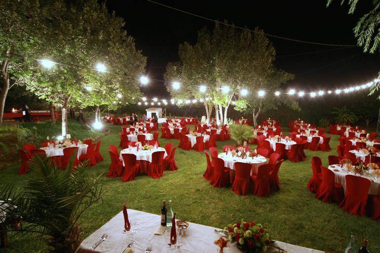 Banquete en jardín