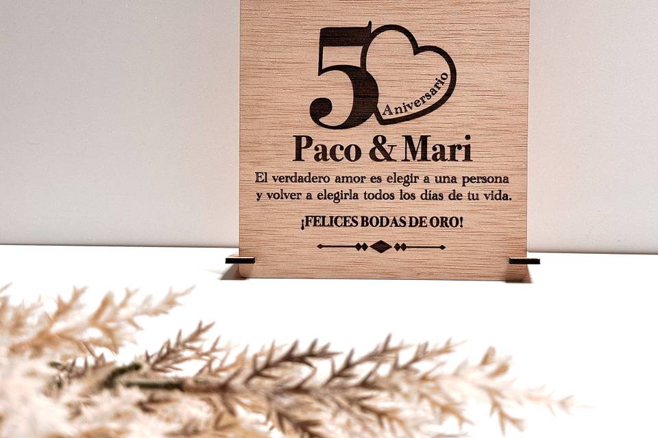 Placa bodas de oro