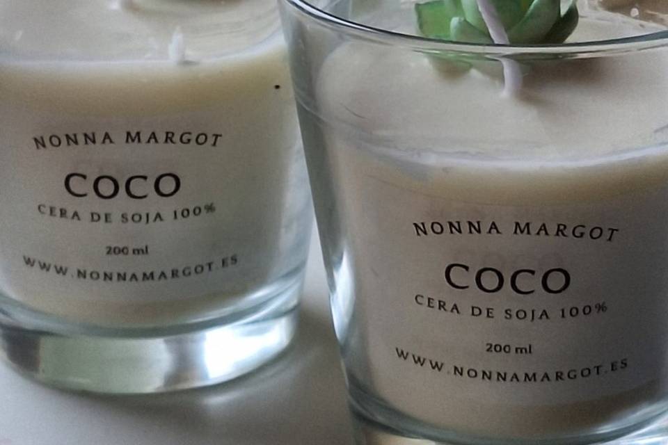 Vela aromáticas coco