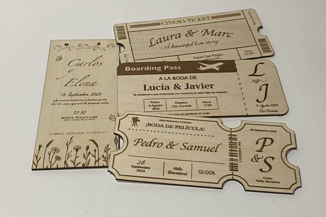 Invitaciones en madera
