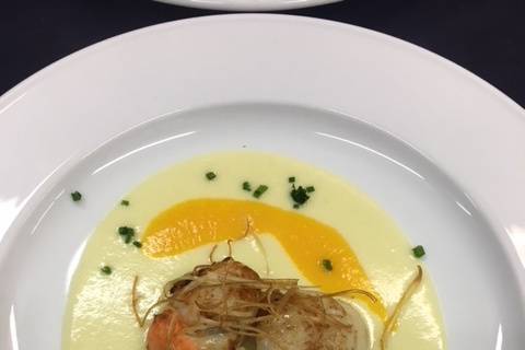 Crema de calabaza y hongos