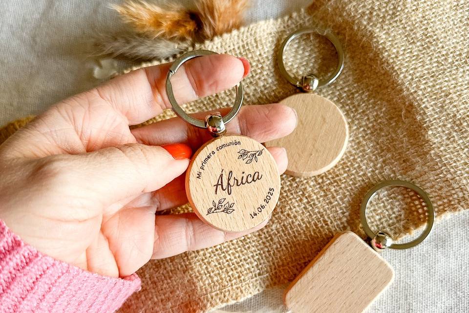 Llaveros madera personalizado