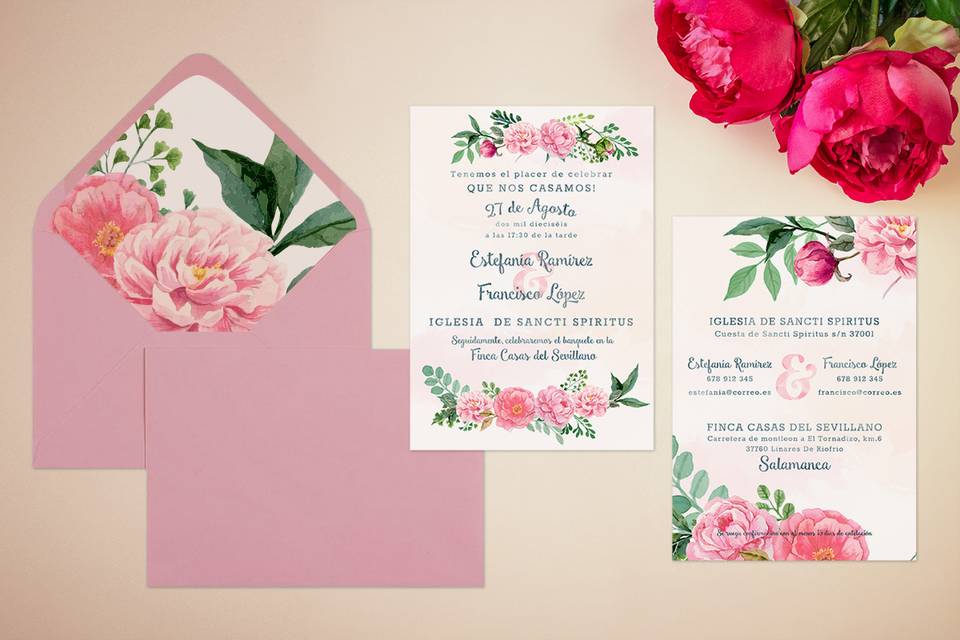 Invitacion de boda flores