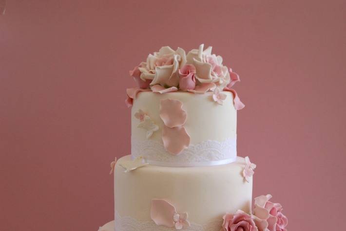 Tarta de boda rosa