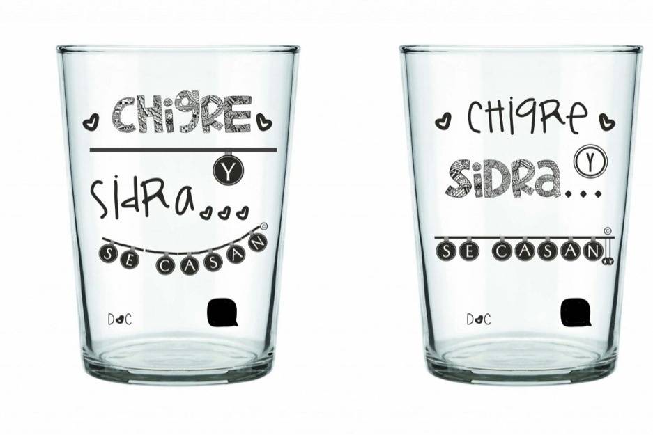 Vasos de sidra personalizados