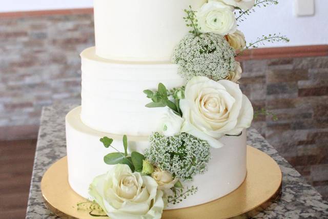 Tartas con camino de flores