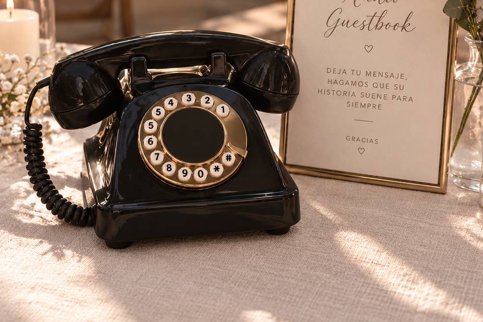 Telefono audioguestbook negro